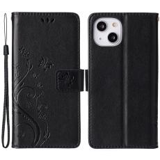  iPhone 15 Plus Fodral Med Blommigt Tryck Svart