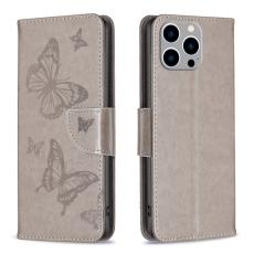  iPhone 15 Pro Max Fodral Med Fj&auml;ril Tryck Gr&aring;