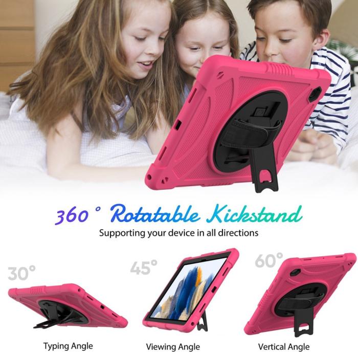 Bild 2,  Galaxy Tab A8 Skal Hybrid Shockproof Kickstand Rosa