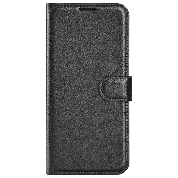 Bild 5,  Samsung Galaxy S23 Ultra Fodral Litchi Läder Svart