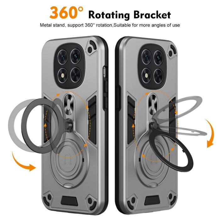 Bild 2,  Xiaomi Redmi Note 14 Pro 5G Skal Kickstand Hybrid Grå