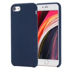  iPhone 7/8/SE Skal Liquid Silikon M&ouml;rk Bl&aring;