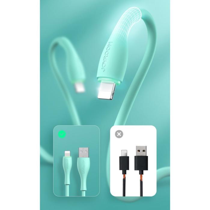 Bild 2, JOYROOM Joyroom 1m 2.4A Lightning Laddning Kabel - Vit