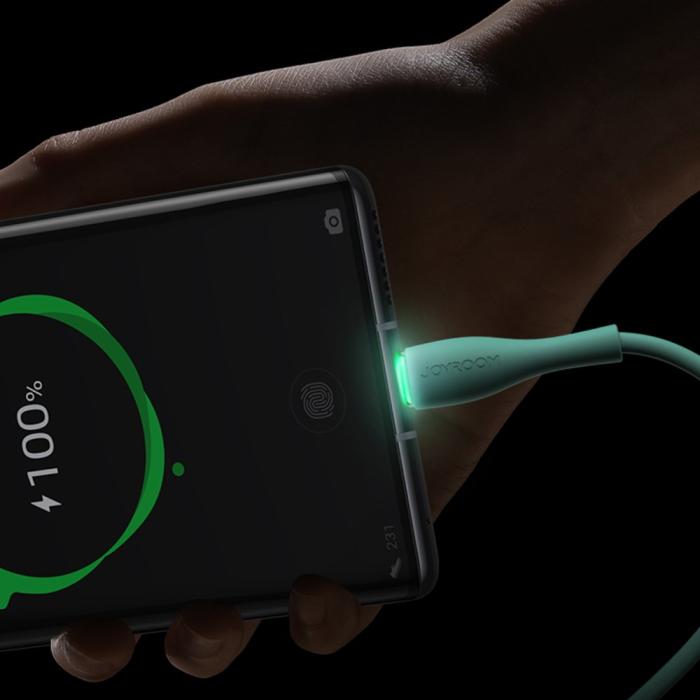 Bild 2, JOYROOM Joyroom 1m 3A USB-C Snabbladdning Kabel - Vit