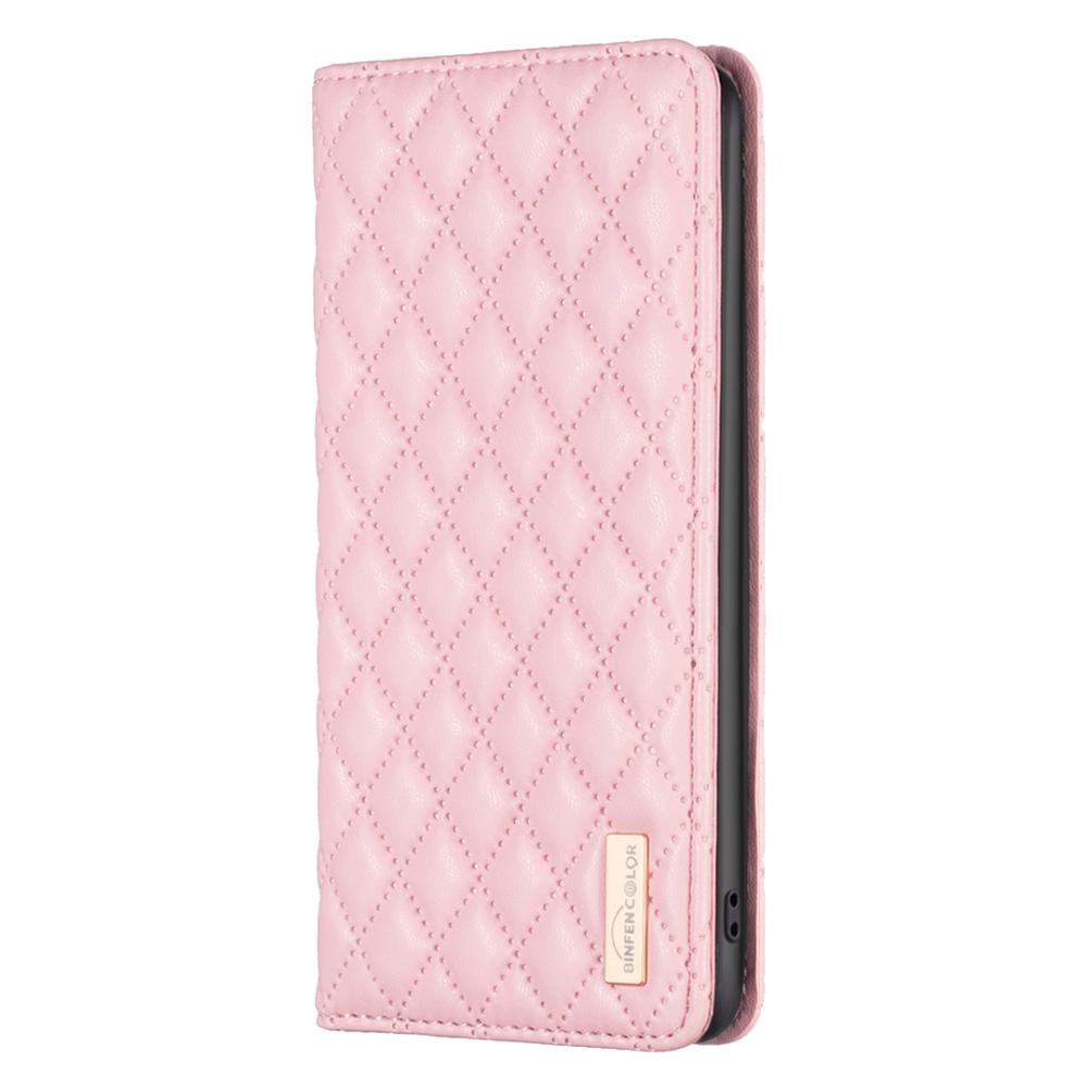 BINFEN BINFEN iPhone 17 Pro Fodral Flip Diamond Läder Rosa