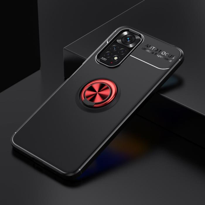 Bild 2,  Xiaomi Redmi Note 11 4G Skal Ring Svart/Röd