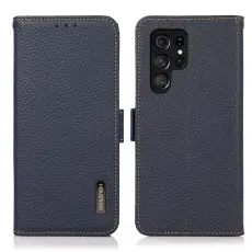 KHAZNEH KHAZNEH Galaxy S24 Ultra Fodral RFID Litchi &Auml;kta L&auml;der Bl&aring;