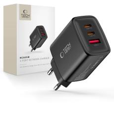 Tech-Protect Tech-Protect 65W V&auml;ggladdare PD QC3.0 USB-C / USB-A Svart