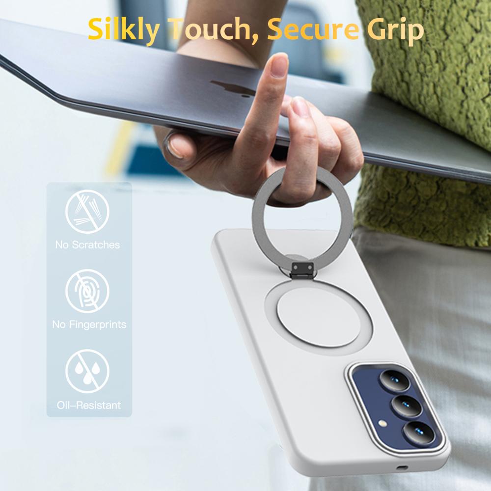  Samsung Galaxy A37 5G Skal MagSafe Kickstand Hybrid Vit
