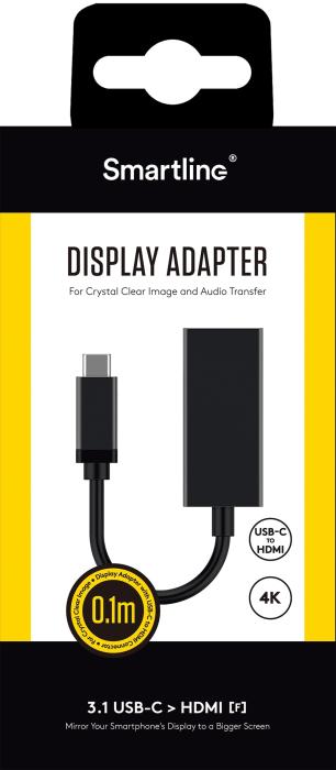 Bild 4, Smartline Smartline USB-C till HDMI Adapter 10cm Svart