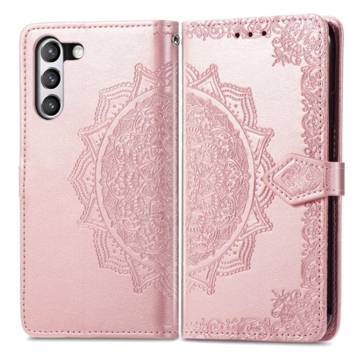 Bild 2,  Samsung Galaxy S21 FE Fodral Mandala Flower Roséguld