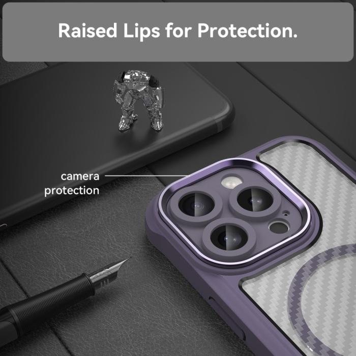 Bild 4,  iPhone 16 Pro Skal MagSafe Kolfiber Textur Lila