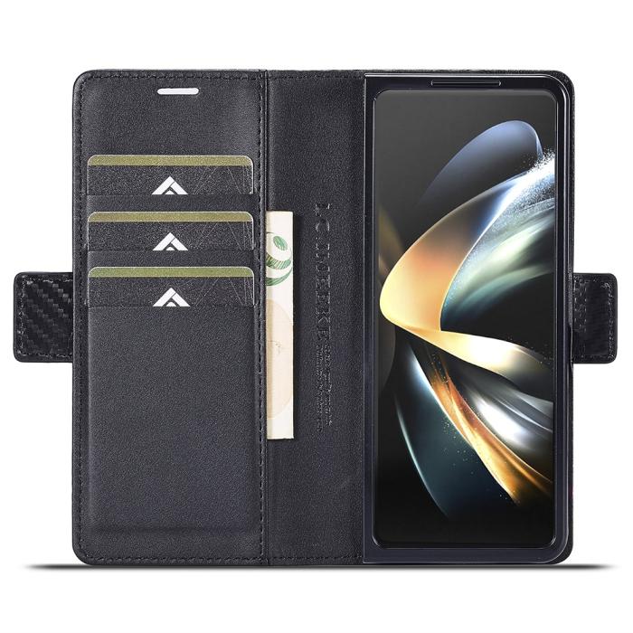 Bild 2, LC.IMEEKE LC.IMEEKE Galaxy Z Fold 6 Fodral Kolfiber Textur Svart