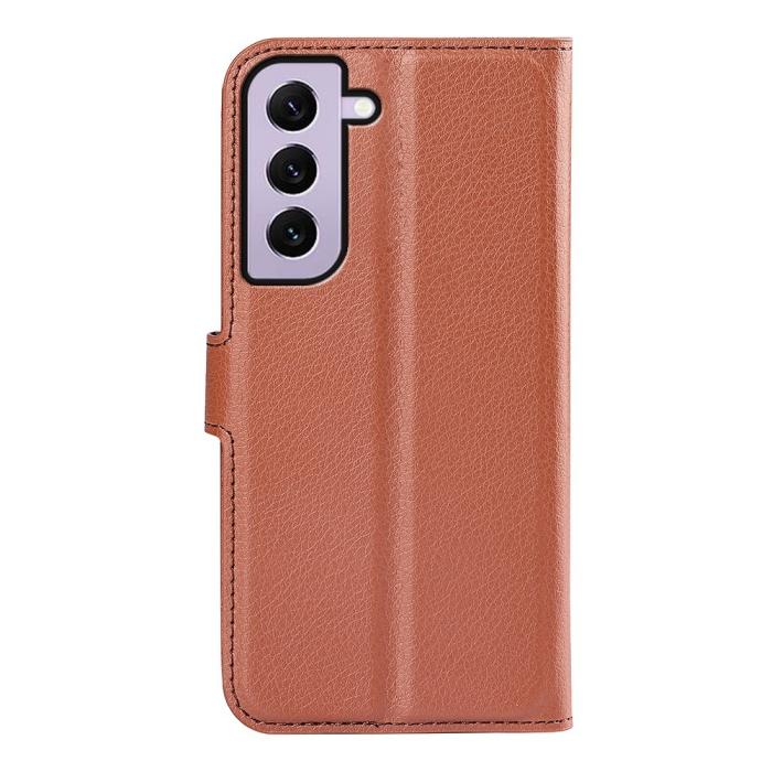 Bild 6,  Samsung Galaxy S23 Fodral Litchi Läder Brun