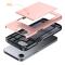 iPhone 17e / 16e Skal Hybrid Med Kortfack Silver