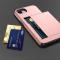  iPhone 17e / 16e Skal Hybrid Med Kortfack Silver