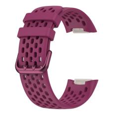  Fitbit Charge 6 / 5 Armband Silikon Ih&aring;ligt Vinr&ouml;d