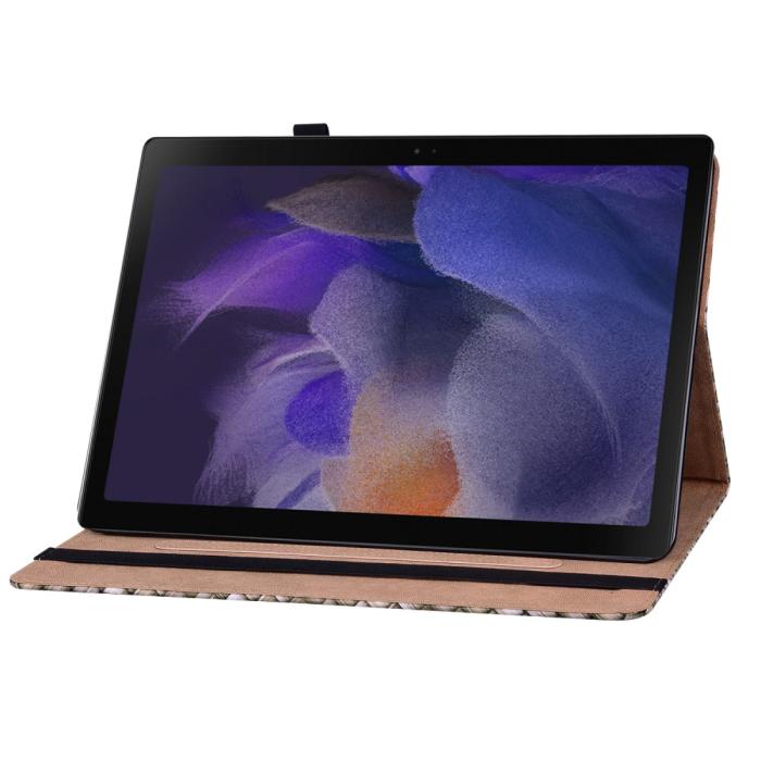 Bild 4,  Samsung Galaxy Tab A8 10.5 Fodral Vävd Textur Brun
