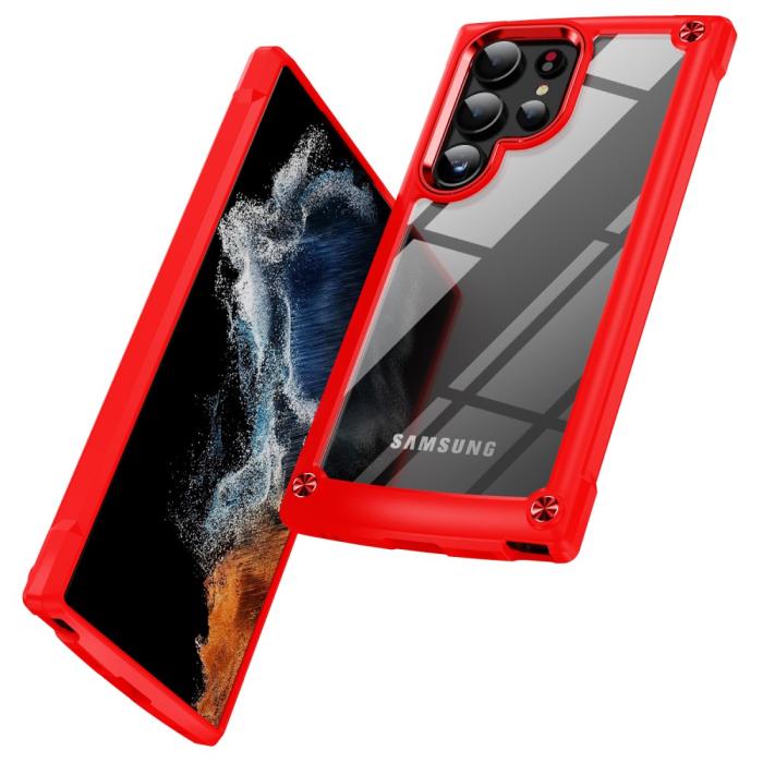 Bild 2,  Galaxy S24 Ultra Skal Shockproof Hybrid Armor Röd