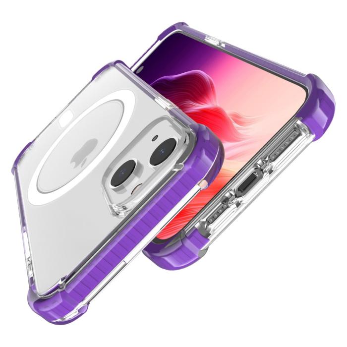 Bild 3,  iPhone 15 Plus Skal MagSafe Shockproof Hybrid Lila