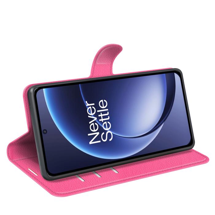 Bild 6,  OnePlus 15 Fodral Litchi Läder Rosa
