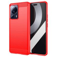 Xiaomi 13 Lite 5G Skal Borstad St&aring;l Textur R&ouml;d