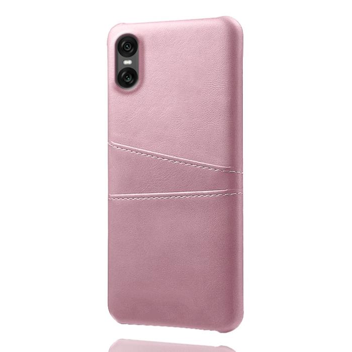 Bild 2,  Sony Xperia 10 VII Läderbelagt Skal Med Kortfack Roséguld