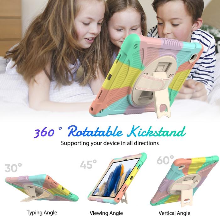 Bild 2,  Galaxy Tab A8 Skal Hybrid Shockproof Kickstand Colorful