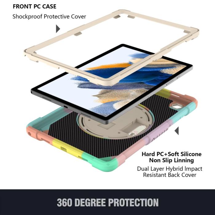 Bild 4,  Galaxy Tab A8 Skal Hybrid Shockproof Kickstand Colorful