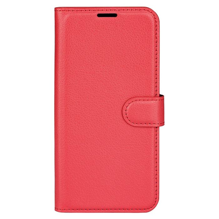 Bild 5,  Samsung Galaxy S23 Ultra Fodral Litchi Läder Röd