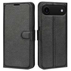 iPhone Air Fodral Litchi L&auml;der Svart