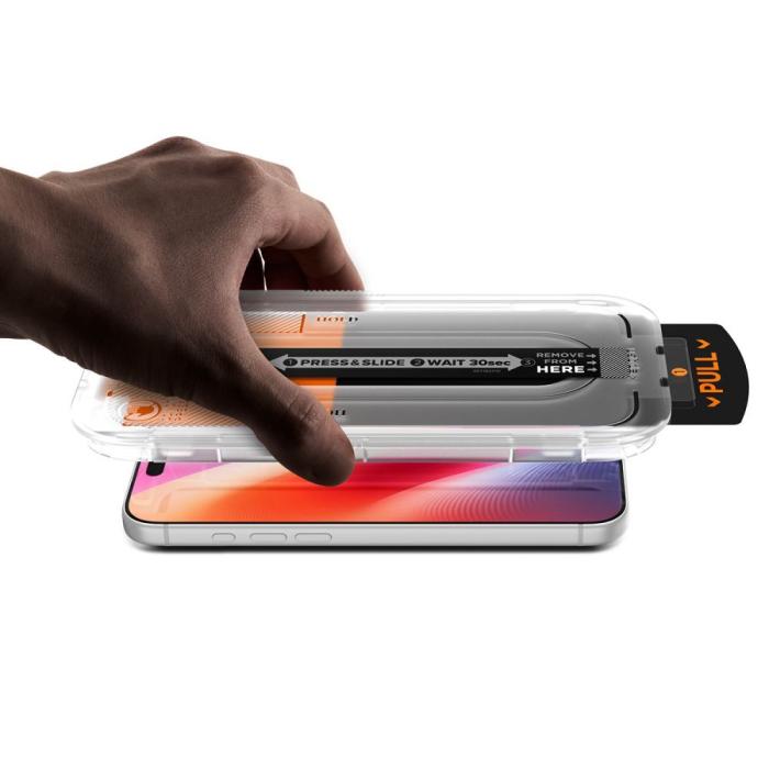 Bild 3, Spigen Spigen iPhone 18 Pro/17/17 Pro/16 Pro 2-PACK Skärmskydd Glas.tR Pro HD 'Ez Fit'