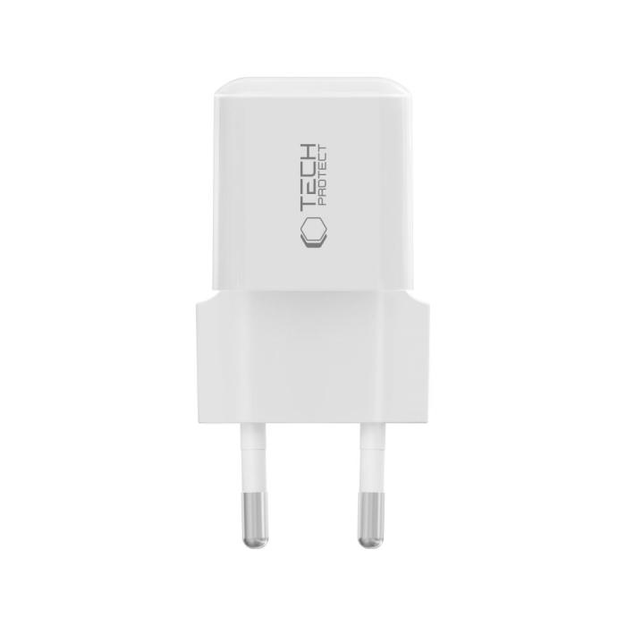 Bild 3, Tech-Protect Tech-Protect 25W PD USB-C Väggladdare Vit