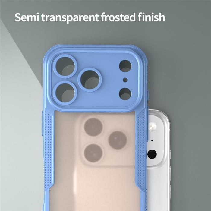 Bild 4,  iPhone 18 Pro / 17 Pro Skal Hybrid Frostat Transparent Blå