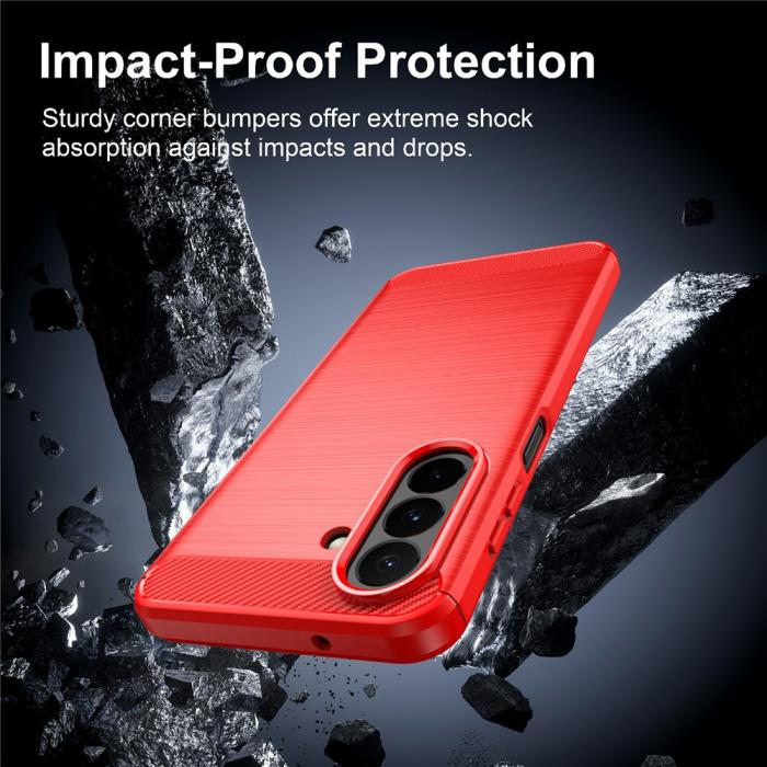 Bild 3,  Samsung Galaxy A27 5G Skal TPU Brushed Röd