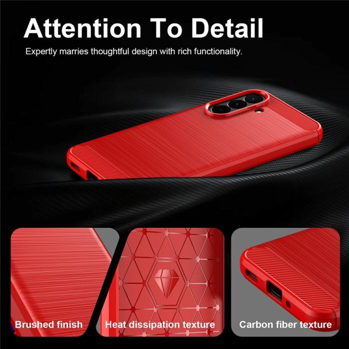 Bild 5,  Samsung Galaxy A27 5G Skal TPU Brushed Röd
