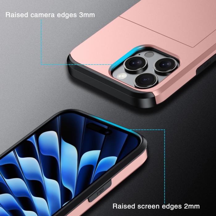 Bild 4,  iPhone 16 Pro Max Skal Hybrid Kortfack Roséguld