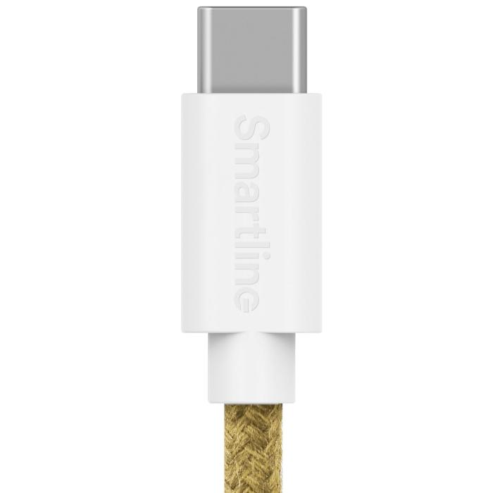 Bild 4, Smartline Smartline 2m USB-C - Lightning MFi Fuzzy Laddningskabel Sand