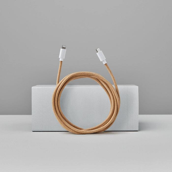 Bild 5, Smartline Smartline 2m USB-C - Lightning MFi Fuzzy Laddningskabel Sand