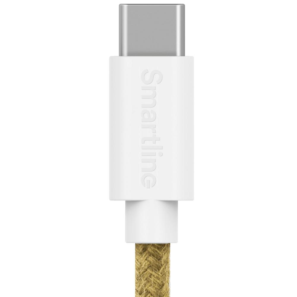 Smartline Smartline 2m USB-C - Lightning MFi Fuzzy Laddningskabel Sand