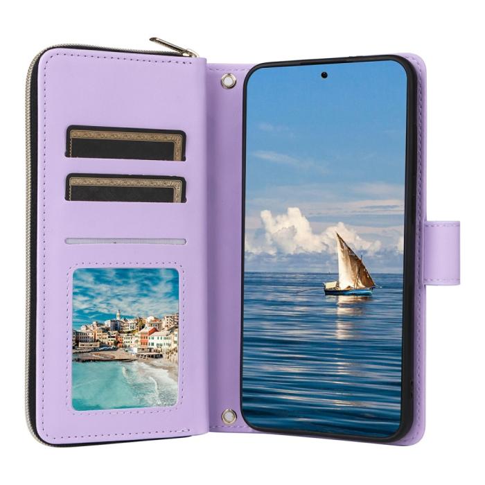 Bild 2,  Samsung Galaxy S25 Fodral Rhombus Läder Lila