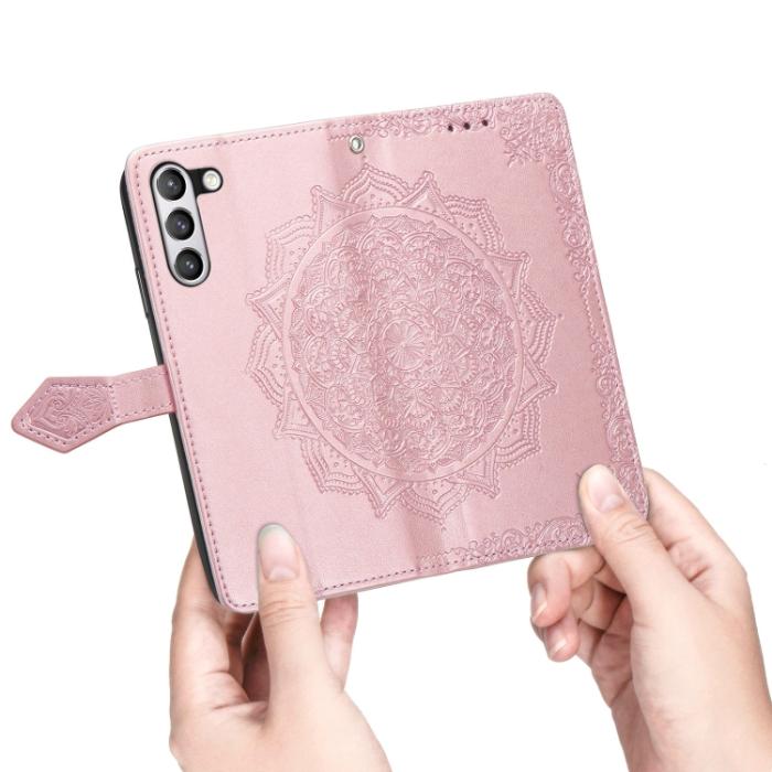 Bild 5,  Samsung Galaxy S21 FE Fodral Mandala Flower Roséguld