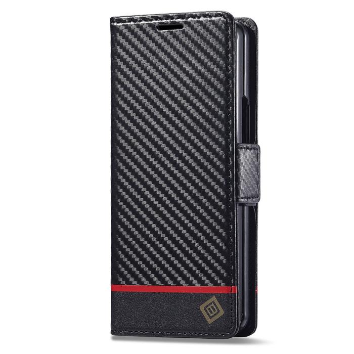 Bild 5, LC.IMEEKE LC.IMEEKE Galaxy Z Fold 6 Fodral Kolfiber Textur Svart