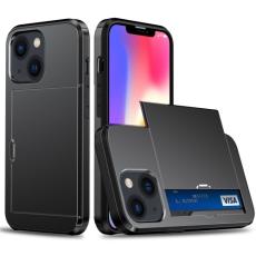  iPhone 14 Skal Hybrid Med Kortfack Svart