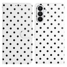  Samsung Galaxy S26 Plus Fodral Polka Dot L&auml;der Vit/Svart