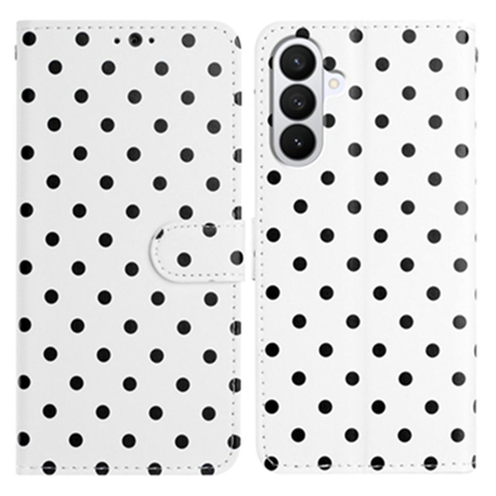  Samsung Galaxy S26 Plus Fodral Polka Dot Läder Vit/Svart