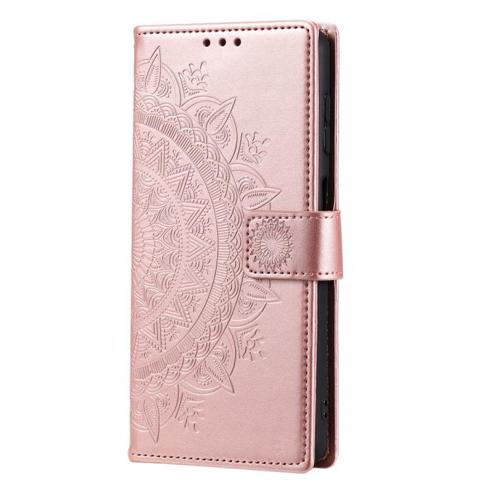 Bild 5,  Samsung Galaxy S24 Fodral Mandala Läder Roséguld