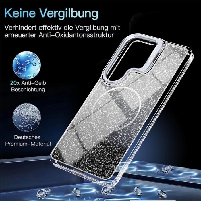 Bild 6,  Samsung Galaxy S26 Ultra Skal MagSafe Gradient Glitter Svart