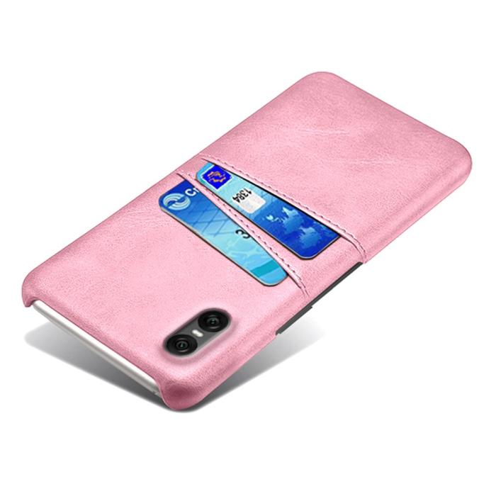 Bild 3,  Sony Xperia 10 VII Läderbelagt Skal Med Kortfack Roséguld