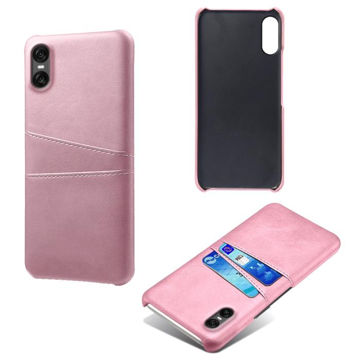 Bild 5,  Sony Xperia 10 VII Läderbelagt Skal Med Kortfack Roséguld